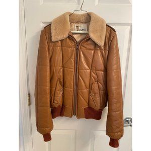 Lakeland Vintage Brown Leather Bomber Jacket